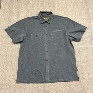 Howley Brothers Button Up Shirt Mens Large Gray Short Sleeve